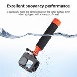 Yellow floating handle for GoPro with secure wrist strap