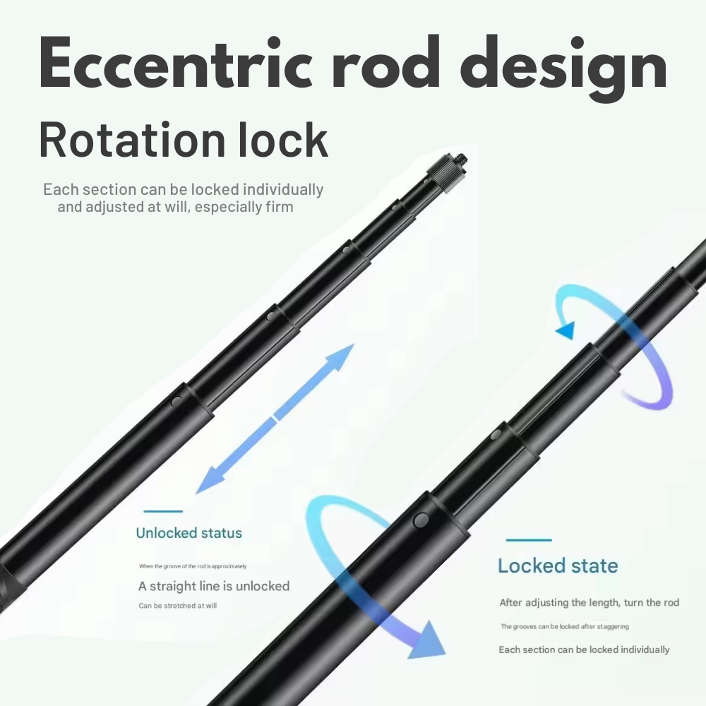 Invisible Selfie Stick for 360 Cameras | Lightweight Aluminum Extension Pole with 1/4 Mount | Compatible with Insta360 X5/ X4/X3, DJI Osmo 360 and GoPro Max