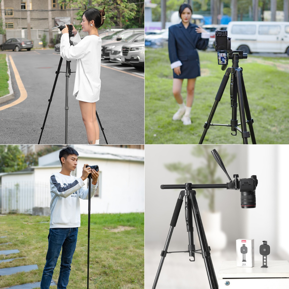 360-degree rotation tripod head for smooth panoramic shots