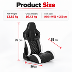 Racing Simulator Gaming Seat with Adjustable Backrest