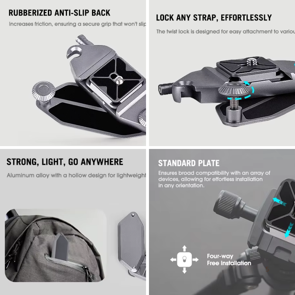 Adjustable quick release mount for action camera stability