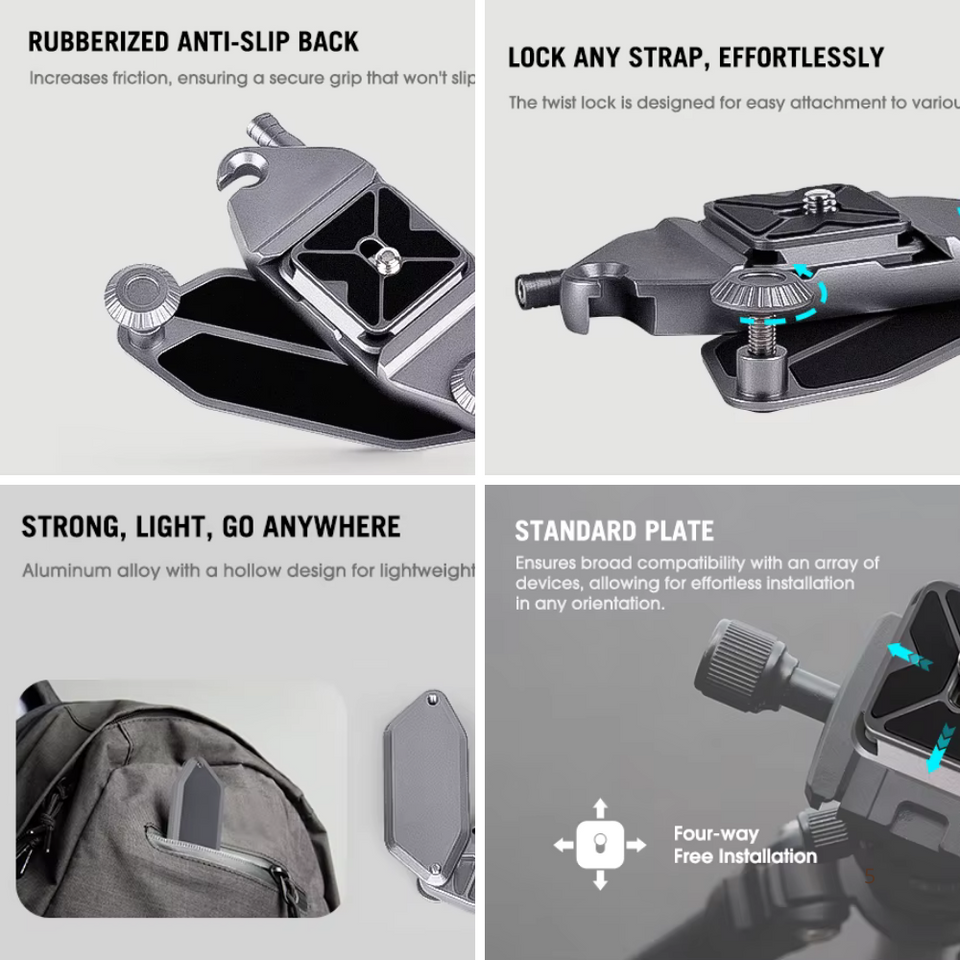 Adjustable quick release mount for action camera stability