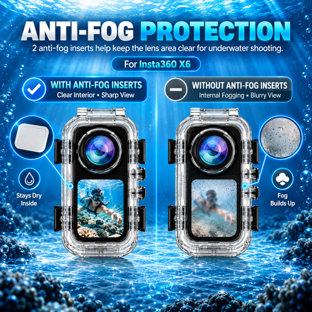 Waterproof Case for Insta360 X6 magnetic quick release base