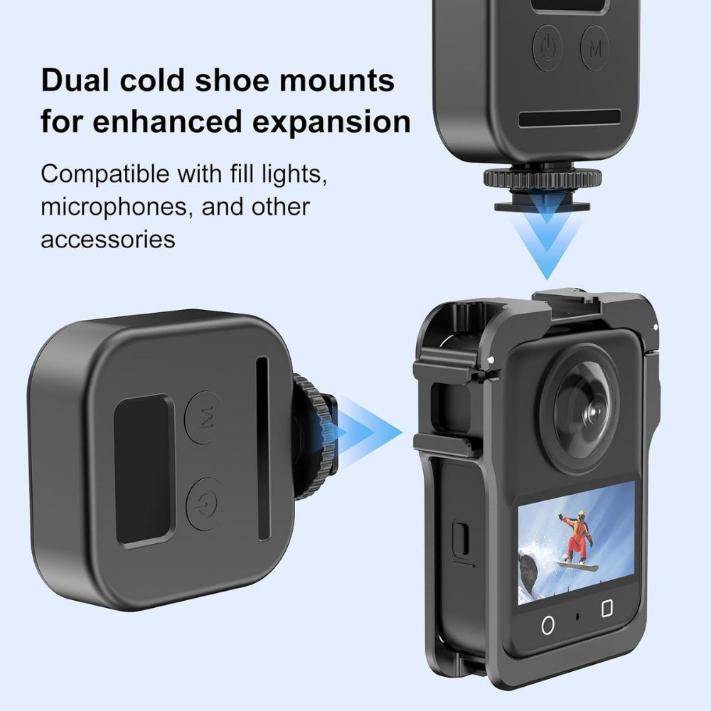 Metal Camera Cage with Lens Protector for DJI Osmo Action 360