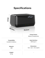 3 Slot Battery Charger for Insta360 X4 Camera Charging Dock