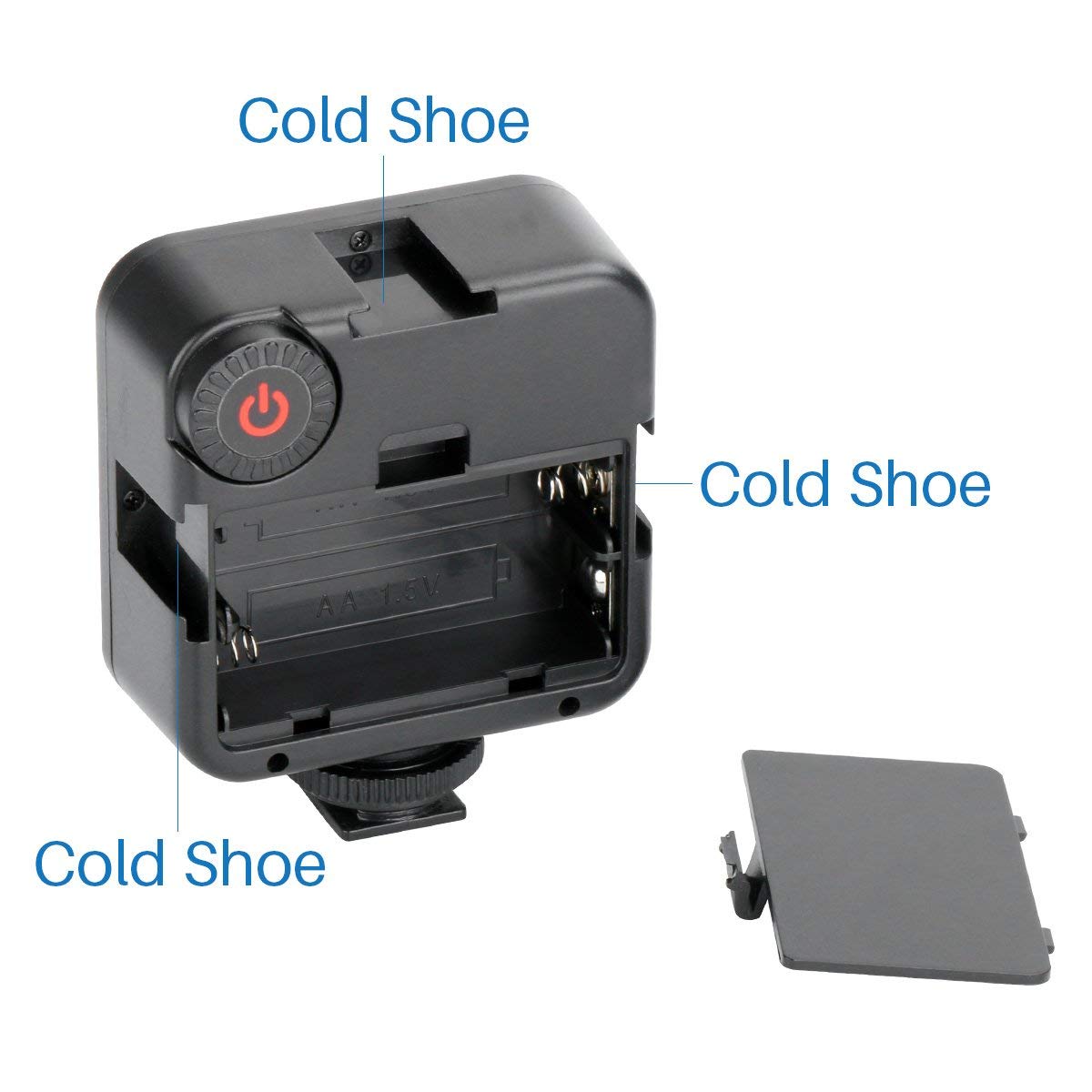 Cold shoe mount LED light for camera recording setups