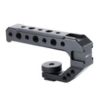 Camera top handle grip with 3 cold shoe mounts for DSLR cameras