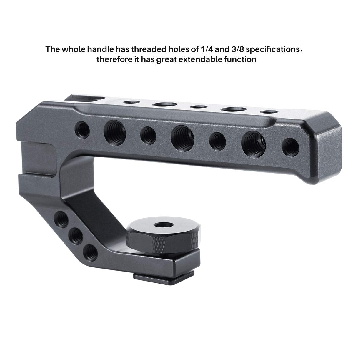 Lightweight aluminum camera handle for low angle shooting