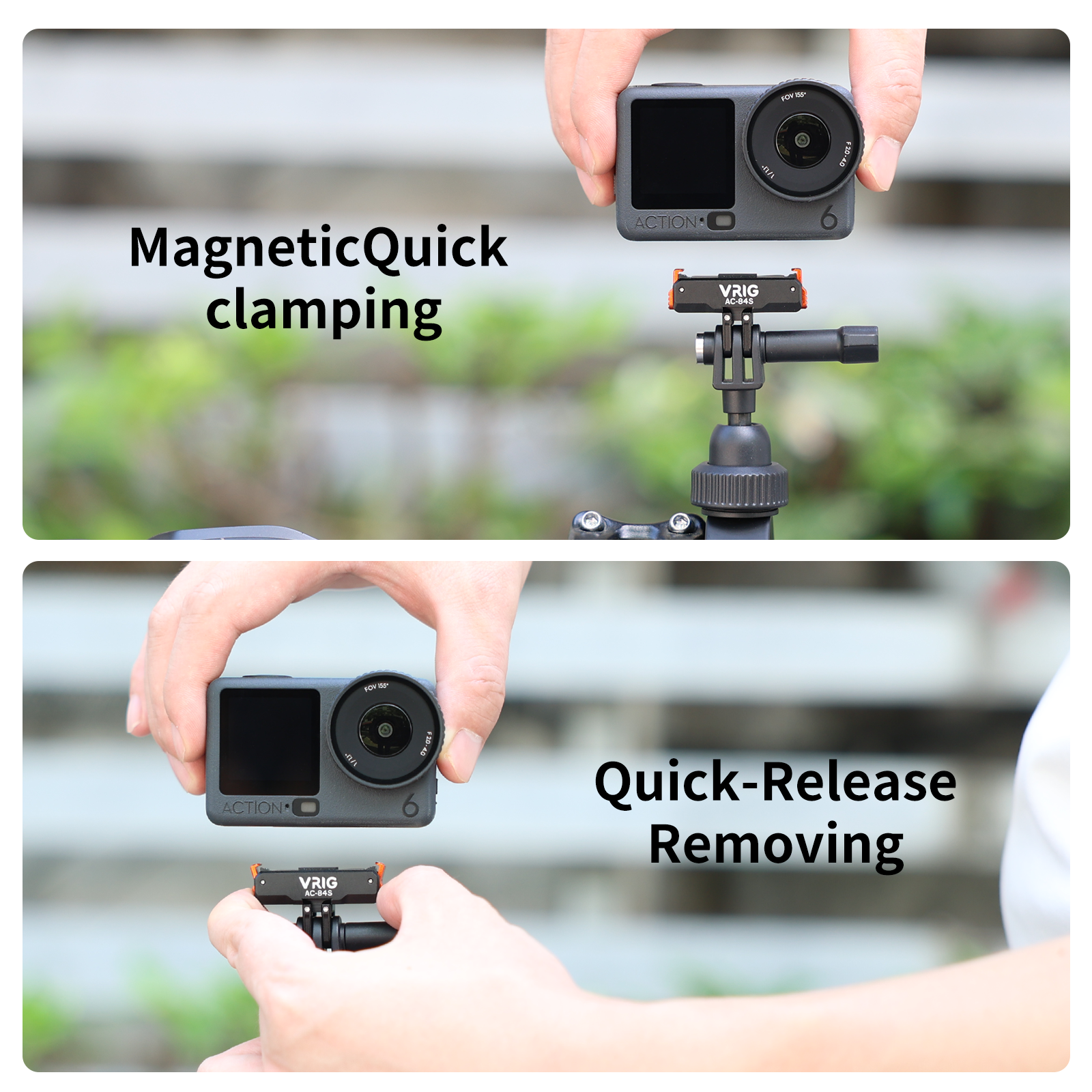 1/4"-20 Thread Magnetic Action Camera Mount