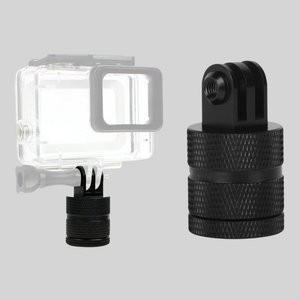 Action camera tripod adapter with 1/4 inch thread
