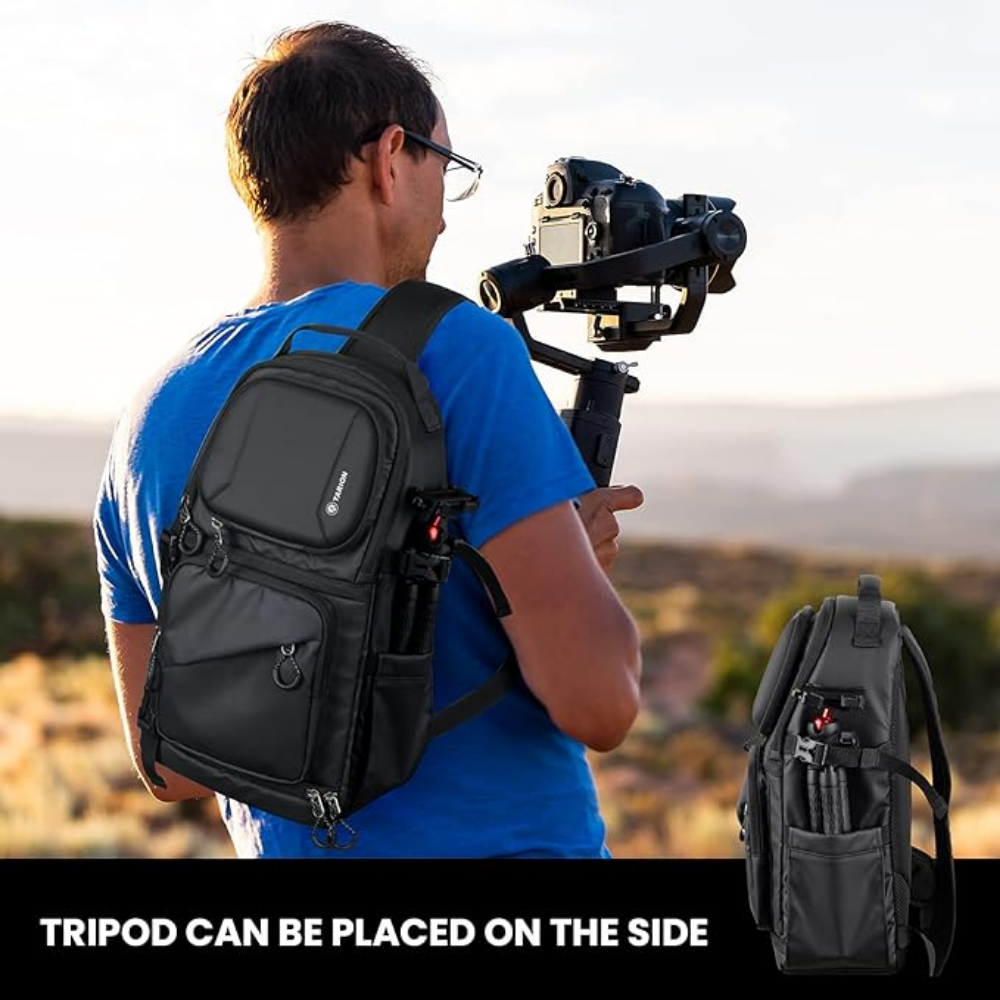 adjustable padded dividers inside DSLR sling bag