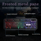 Rainbow RGB backlit keyboard for gaming desktop computer and everyday productivity