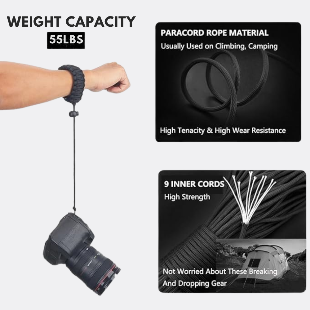Adjustable Paracord Camera Wrist Strap