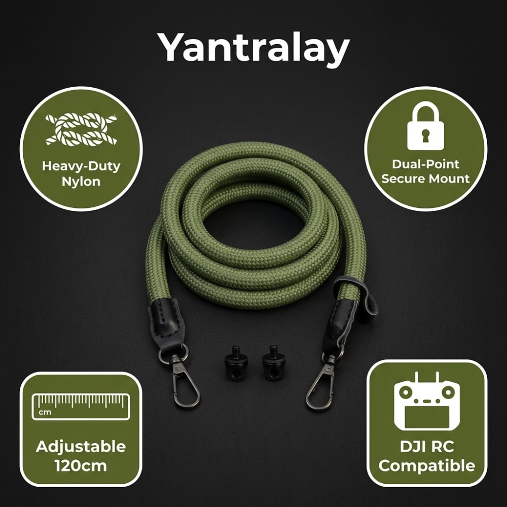 Shoulder Strap for DJI RC Controller | Neck Lanyard with Metal Hook & Screws