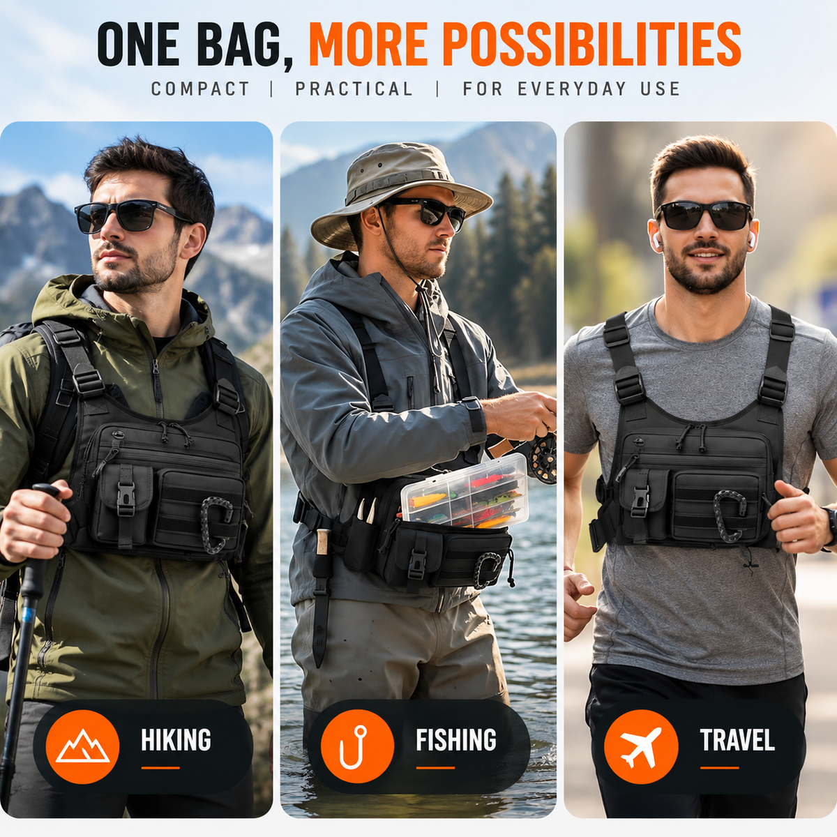 Tactical Chest Bag | Multi Pocket Adjustable Vest Rig