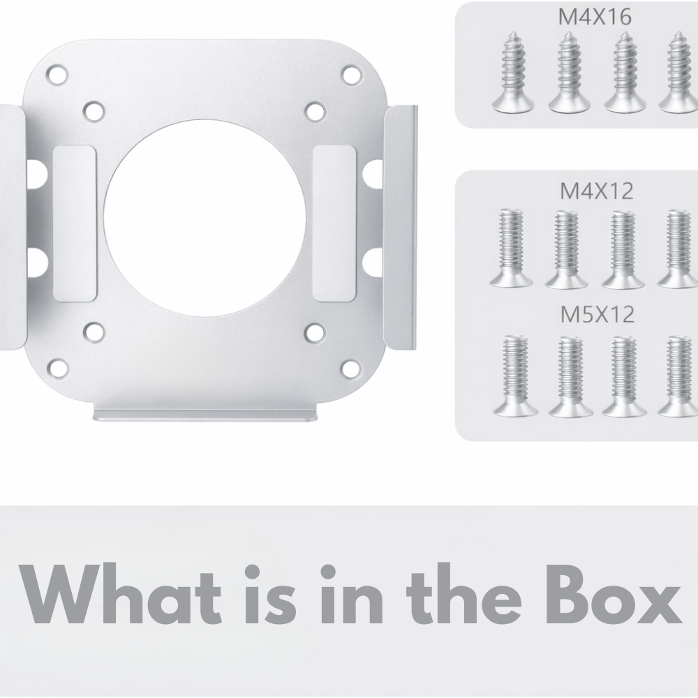 Mac Mini M4 Under Desk & VESA Wall Mount Bracket (Silver)