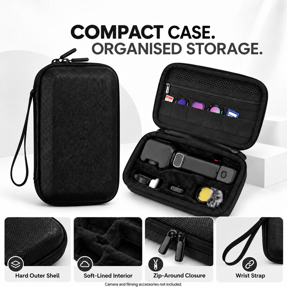 Yantralay Hard Shell Carrying Case with Mesh Pocket for Insta 360 Luna Ultra