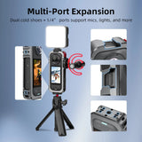 Insta360 X5 cage with protective lens cap