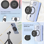 Magnetic Ring Phone Holder with 1/4” Thread | MagSafe Compatible Phone Mount for Smartphones