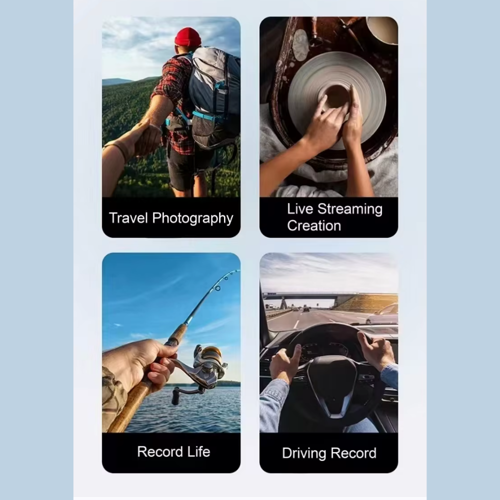 Adjustable neck holder for GoPro, D JI, and mobile photography