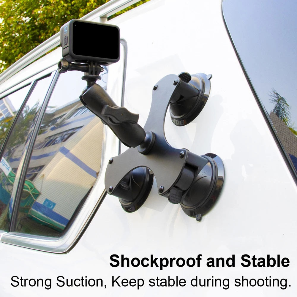 Go Pro Car Mount, All-Weather Suction Mount for Action Cameras