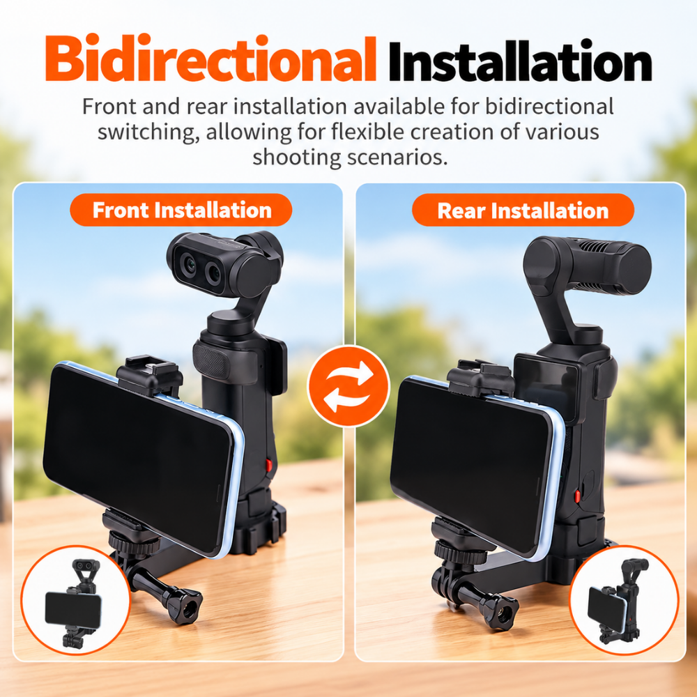 Mobile Holder Mount for Insta360 Luna Ultra | Dual Cold Shoe Extension | 3D Printed