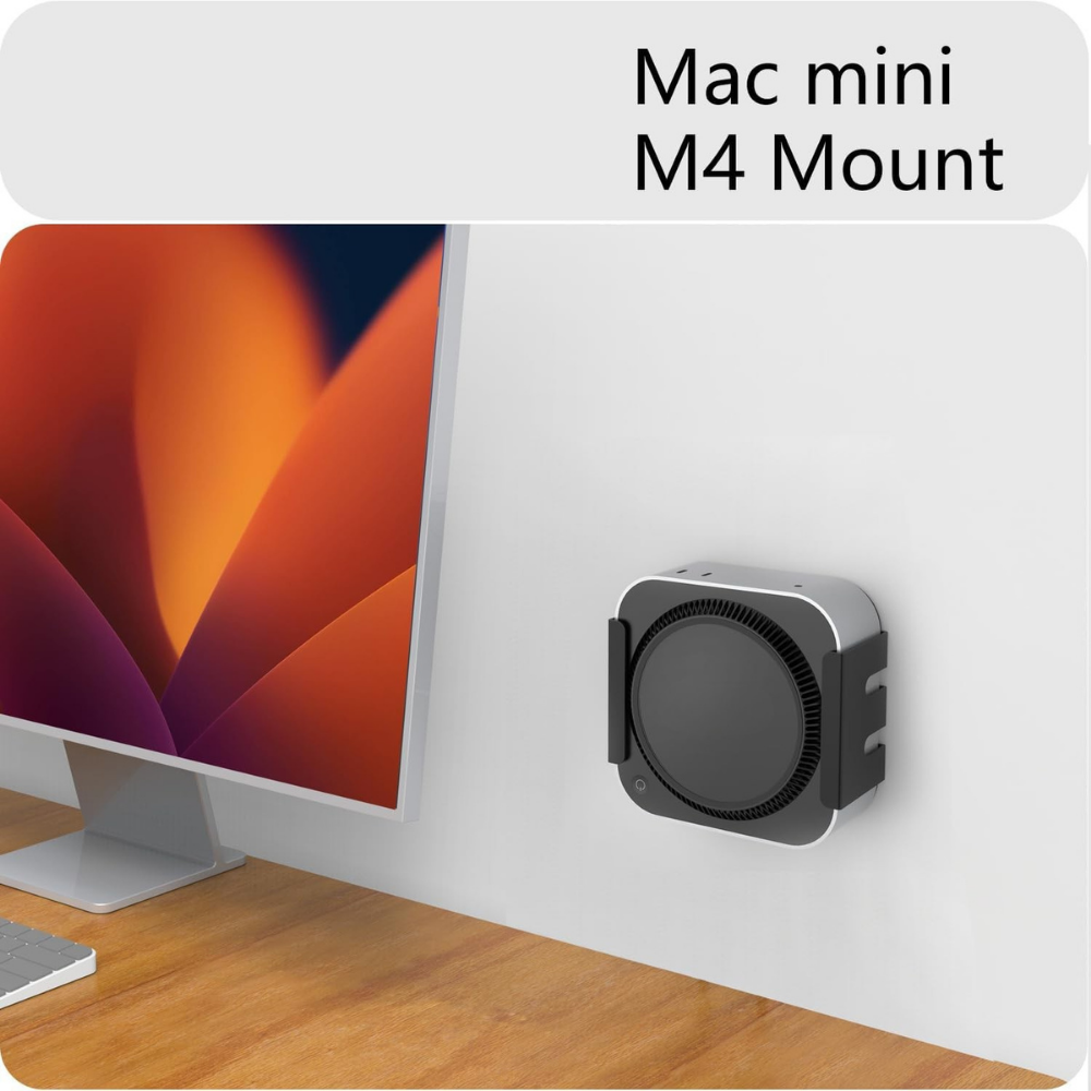 Space saving Mac Mini M4 wall mount bracket with cable management