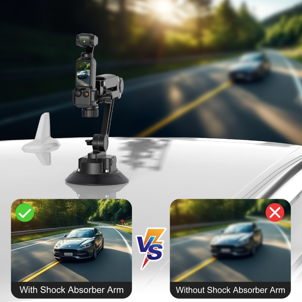 360 adjustable camera mount with hydraulic arm rotation