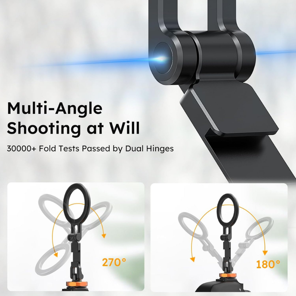 Magnetic Phone Tripod Mount with Cold Shoe & 1/4 Thread