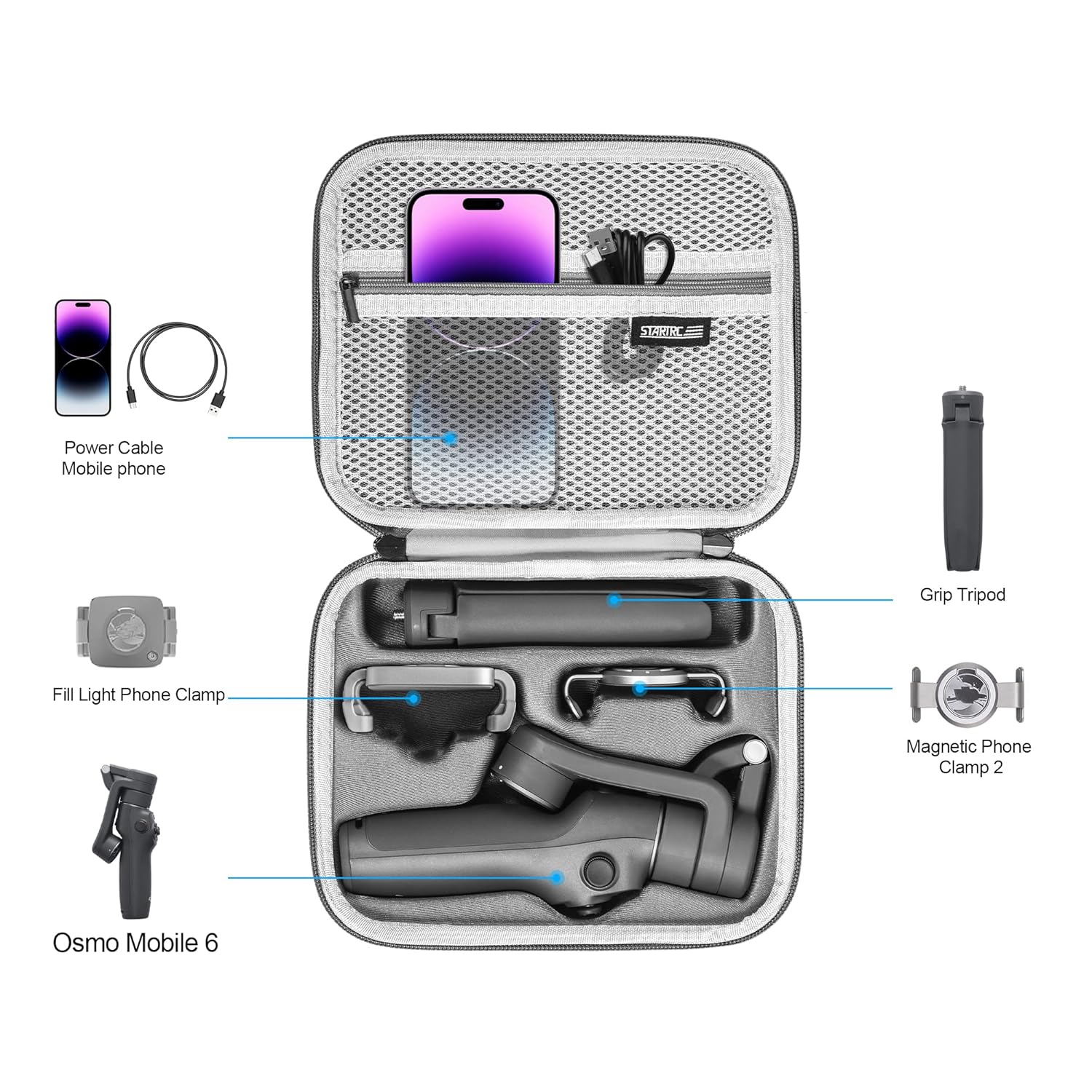 portable shoulder bag for DJI Osmo Mobile 6 gimbal