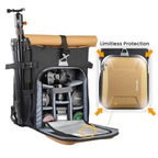 DSLR and mirrorless camera storage backpack with waterproof cover