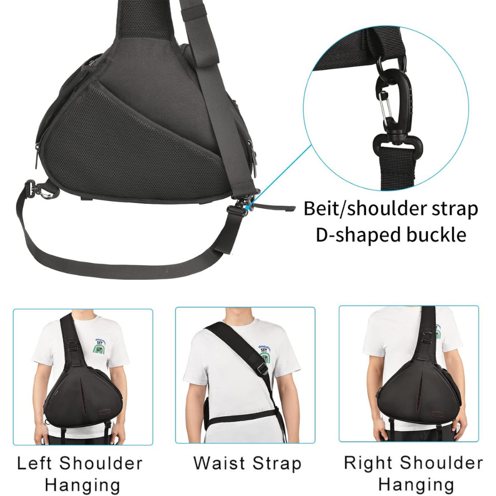 Adjustable shoulder strap and breathable mesh back for comfort