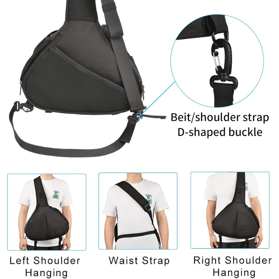 Adjustable shoulder strap and breathable mesh back for comfort
