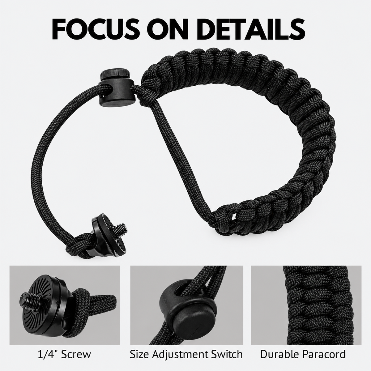 Camera Wrist Strap For DJI Pocket 4Pro, Insta360 Luna Ultra With Universal 1/4-inch Thread