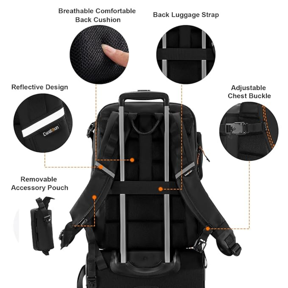 Breathable padded shoulder straps and chest strap for comfort