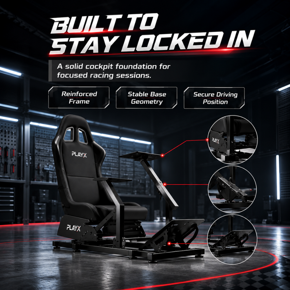 Adjustable racing cockpit seat for PC gaming