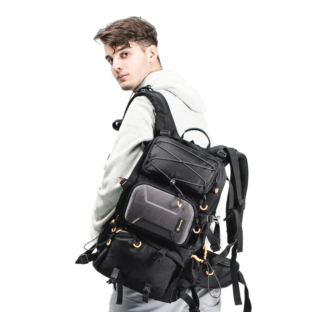 ergonomic padded camera backpack with waist belt support