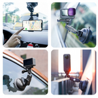 Foldable suction cup camera mount for travel