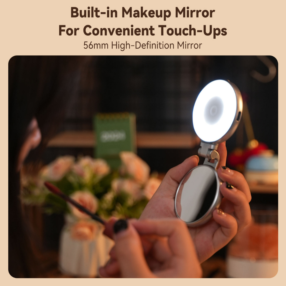 Phone clip selfie ring light with soft, even illumination