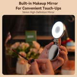 Phone clip selfie ring light with soft, even illumination