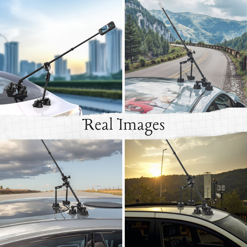 modular camera mount kit for car roof interior and bike setups