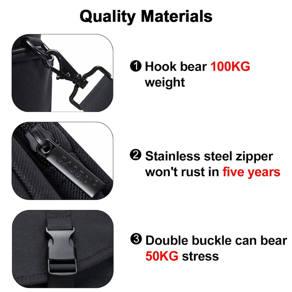 Waterproof nylon camera bag with shockproof padded dividers