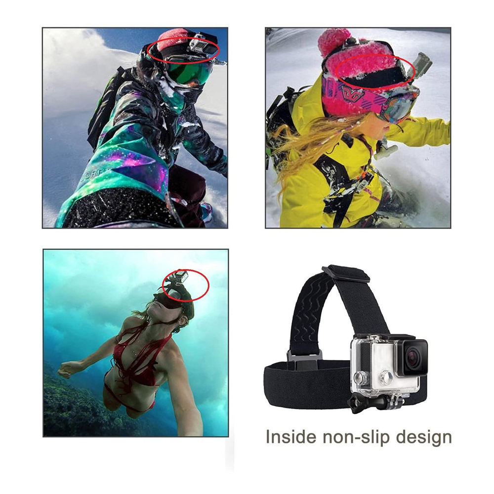 Action camera mount kit for biking hiking and travel recording