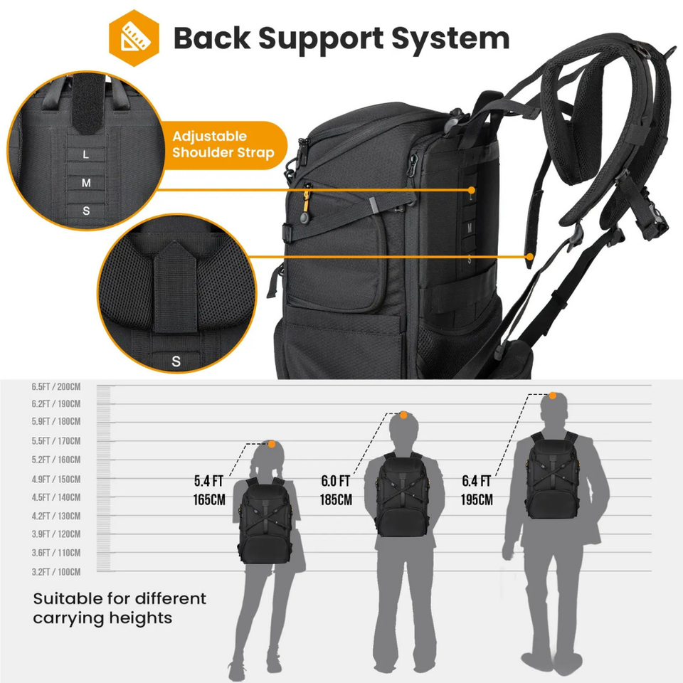 modular camera bag with 13 storage compartments