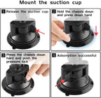 Car Suction Mount, GoPro Insta360 DJI Action Camera Phone Holder, 360 Rotatable, Heavy Duty, Windshield