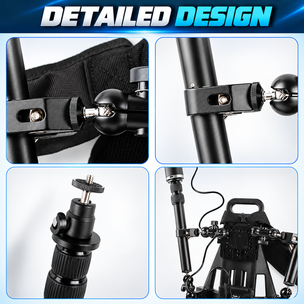 Dual Arm Photography Back Frame for Solo Filming