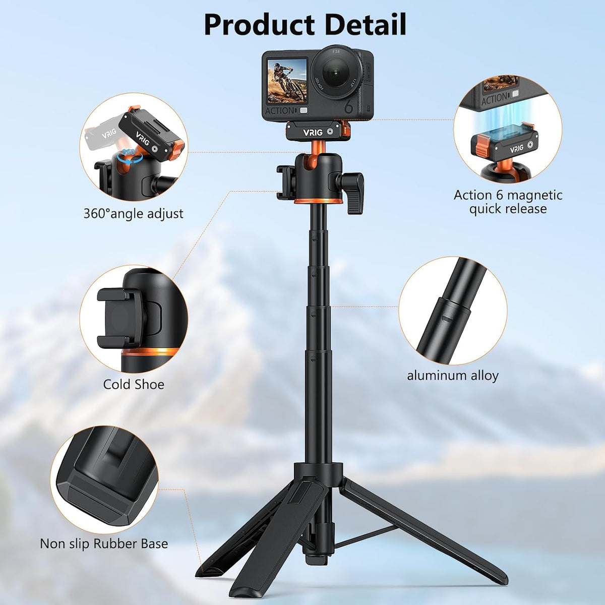 DJI Osmo Nano selfie stick tripod with magnetic quick release