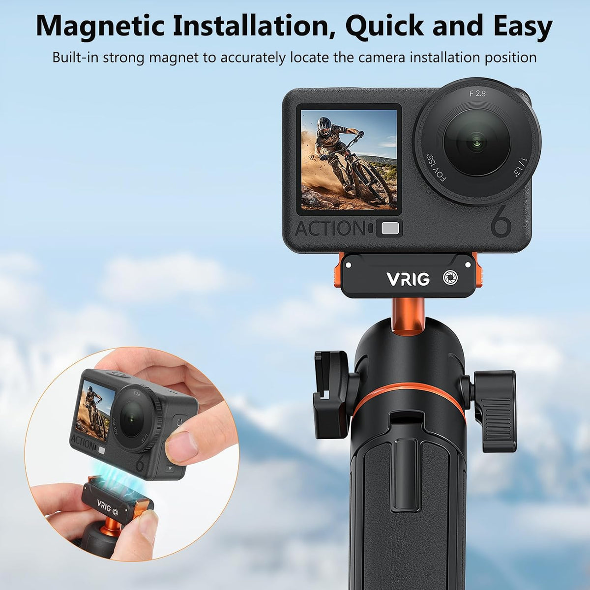Dual direction magnetic quick release adapter for DJI Osmo cameras