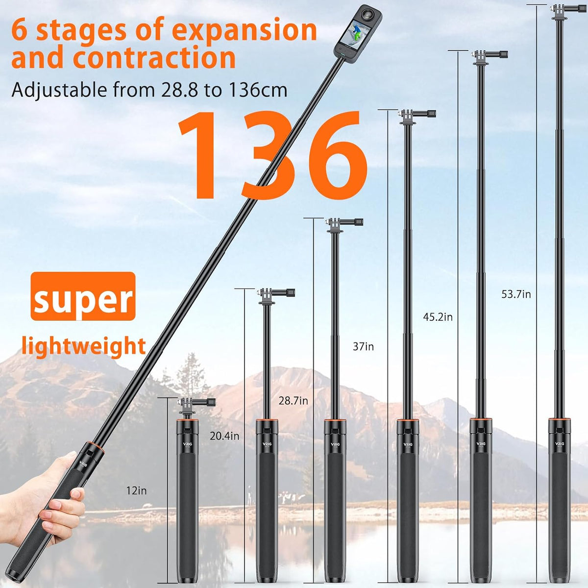 Insta360 Selfie Stick Tripod with Invisible Selfie Stick Feature