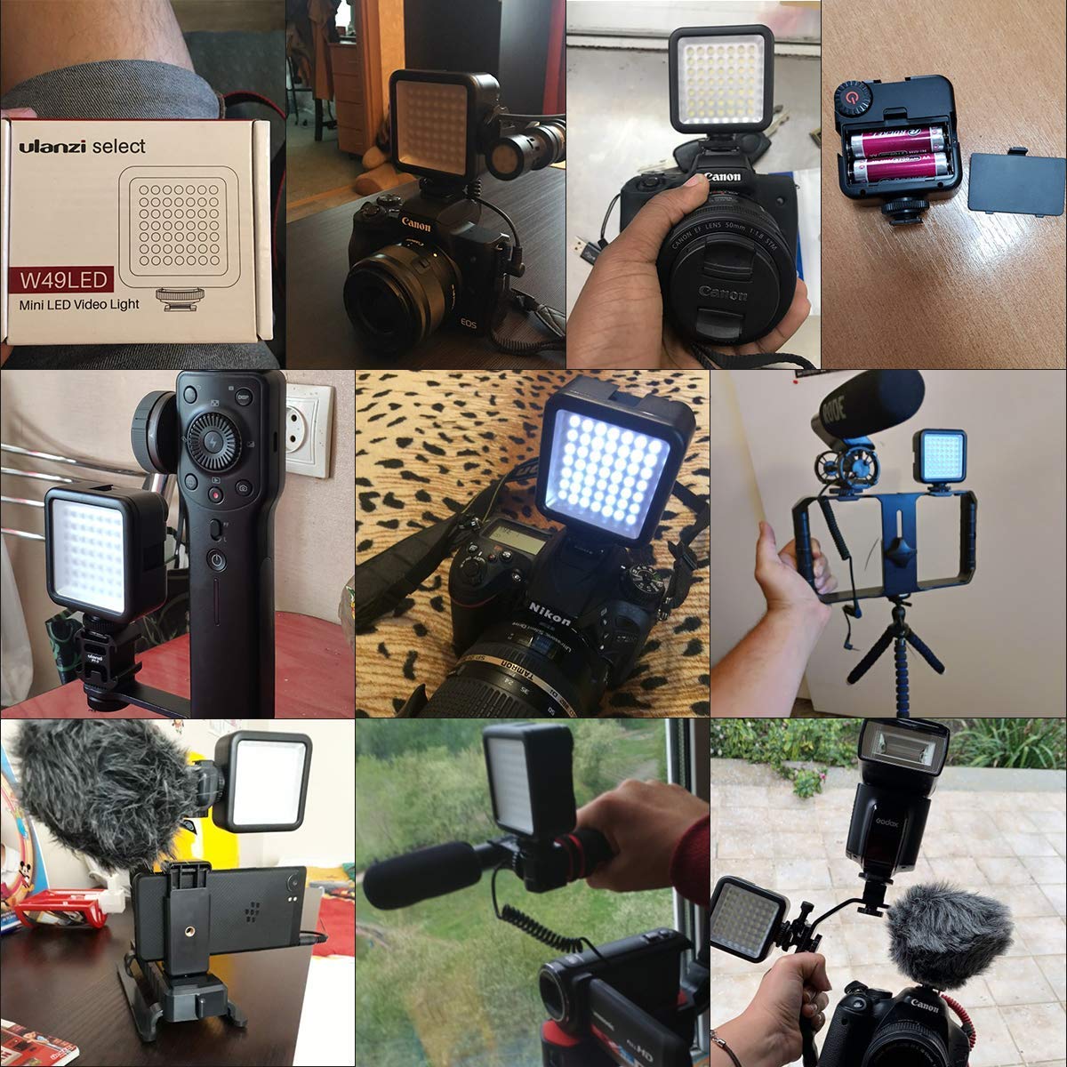 Compact LED panel light for DSLR and mirrorless cameras